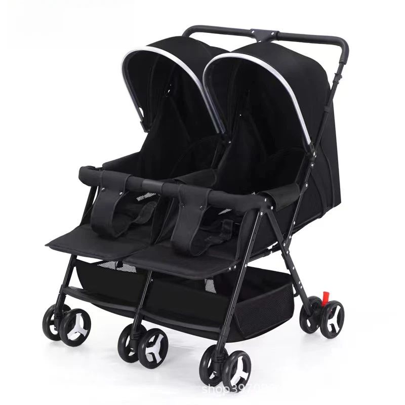 Cochecito gemelar reversible ligero para dos niños