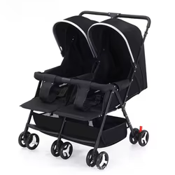 Cochecito gemelar reversible ligero para dos niños