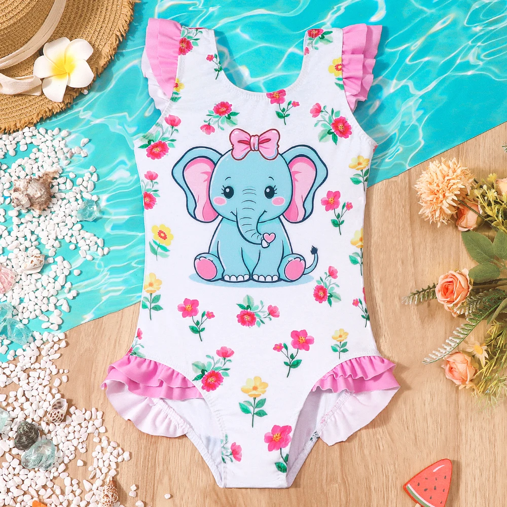 Bañador de una pieza con volantes para niñas playa verano - imagen 5