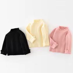 Suéter bebé punto con cuello de volantes para niña