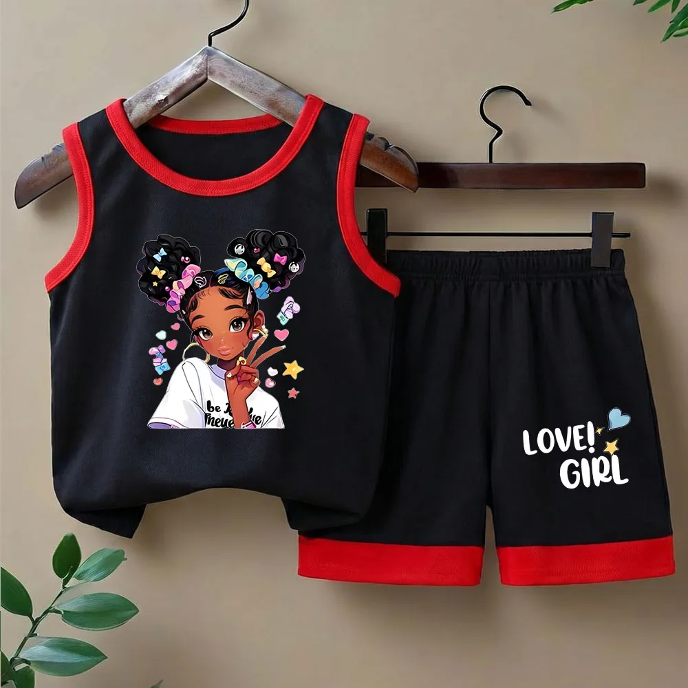 Conjunto deportivo de verano para niñas: chaleco y pantalones cortos - imagen 3