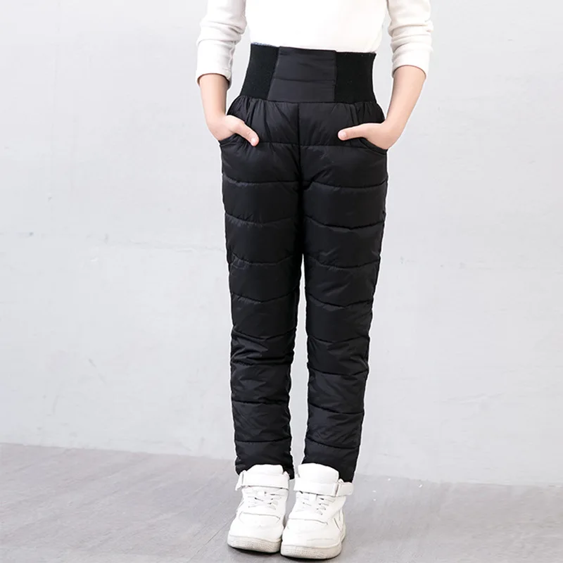 Pantalones de invierno acolchados impermeables para niños y niñas