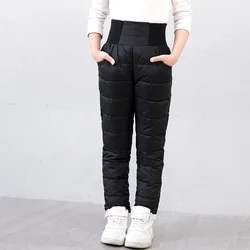 Pantalones de invierno acolchados impermeables para niños y niñas