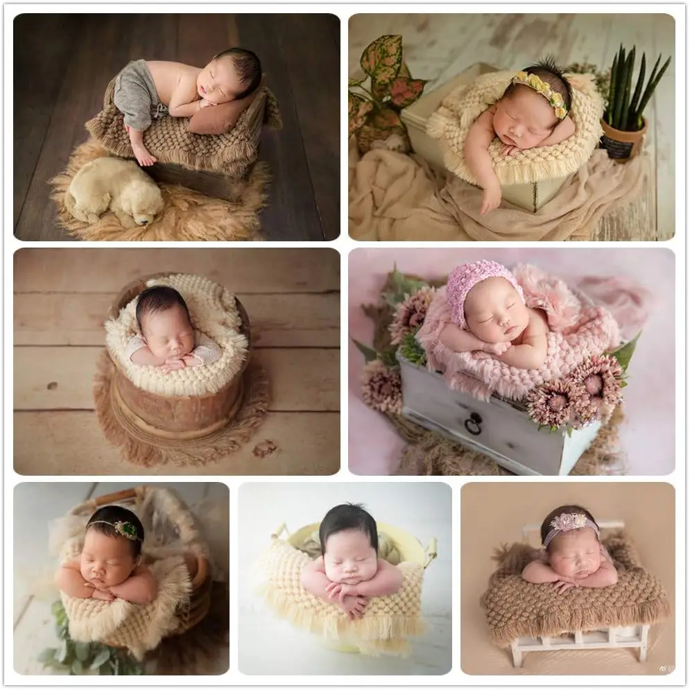 Canastilla para fotos de bebé – Relleno trenzado beige - imagen 5