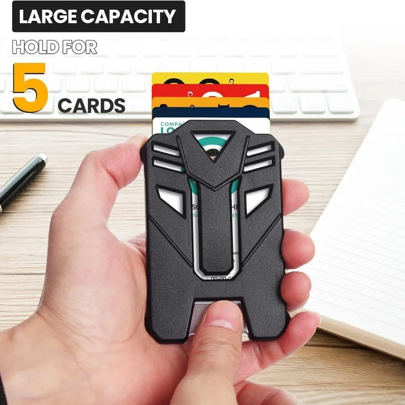 Porta tarjetas retráctil con clip duro y ventana transparente - imagen 2