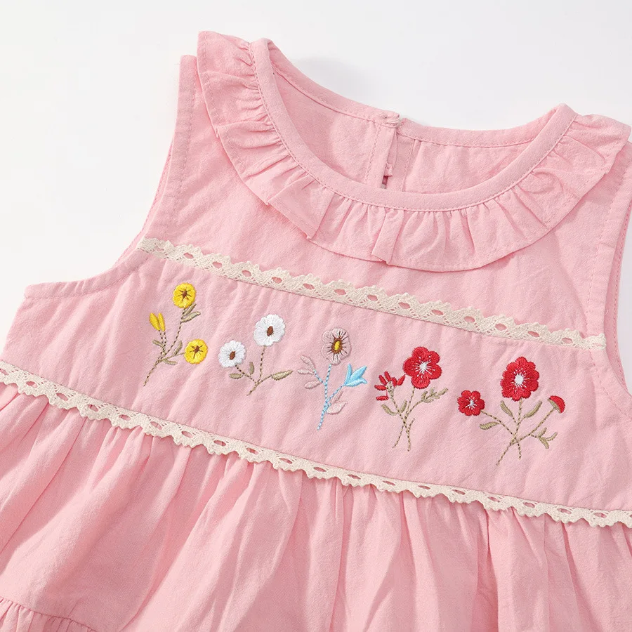 Conjunto de verano bebé sin mangas con flores y pantalón corto - imagen 2