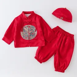 Conjunto de bebé de algodón con gorrito – estilo boutique
