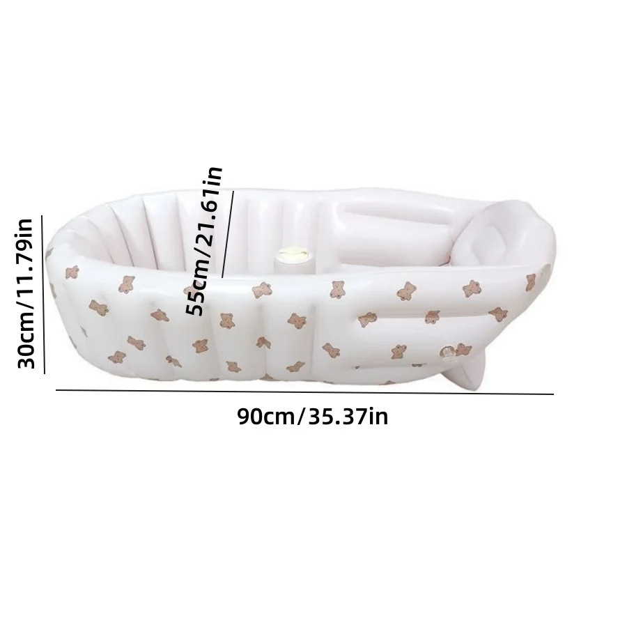 Bañera inflable para bebés Love Bear con inflado automático - imagen 4