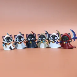 Figura coleccionable de gato estilo anime con guadaña infantil PVC