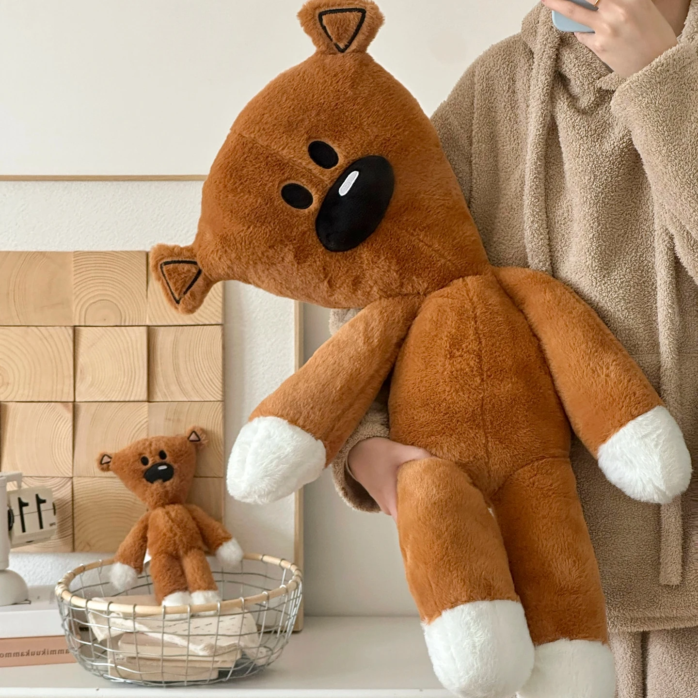 Mr. Bean oso de peluche gigante marrón, almohada de abrazo suave - imagen 2