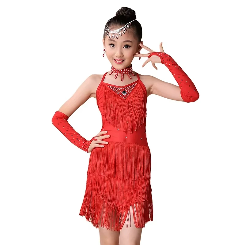 Vestido de baile latino con lentejuelas para niñas – brillante - imagen 4