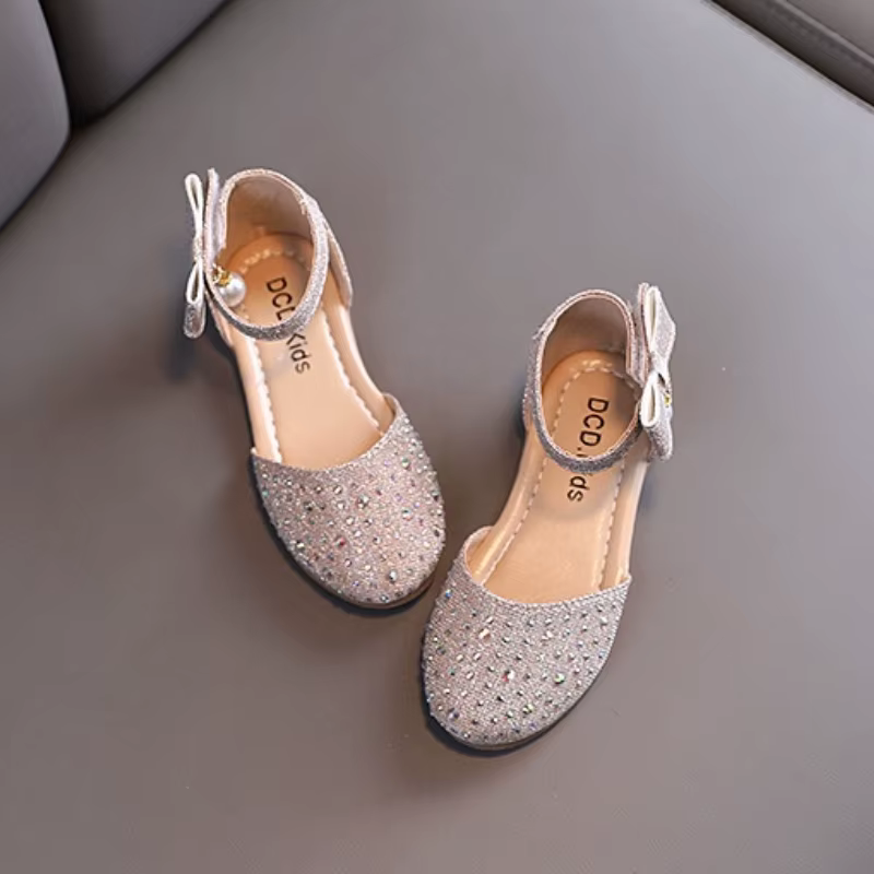 Sandalias de playa para niñas estilo princesa con diamantes - imagen 3