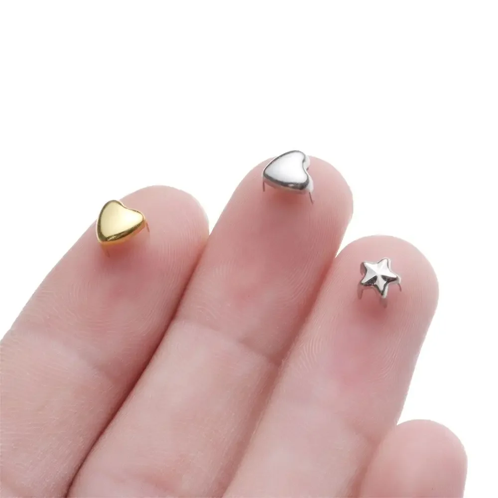 Hebillas de metal para zapatos de muñeca – mini estrella y corazón - imagen 2
