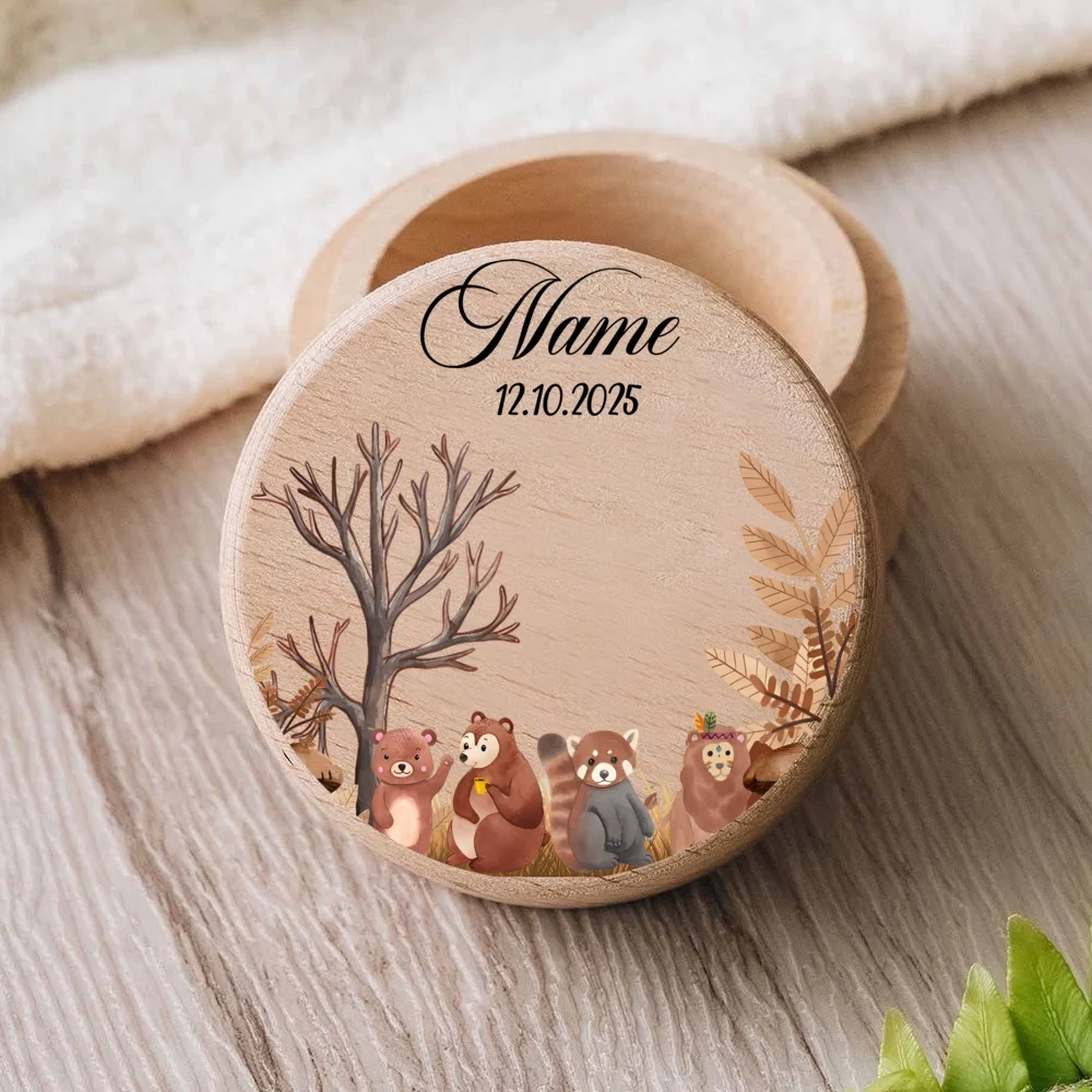 Caja de recuerdo dientes de leche personalizada con animales - imagen 5