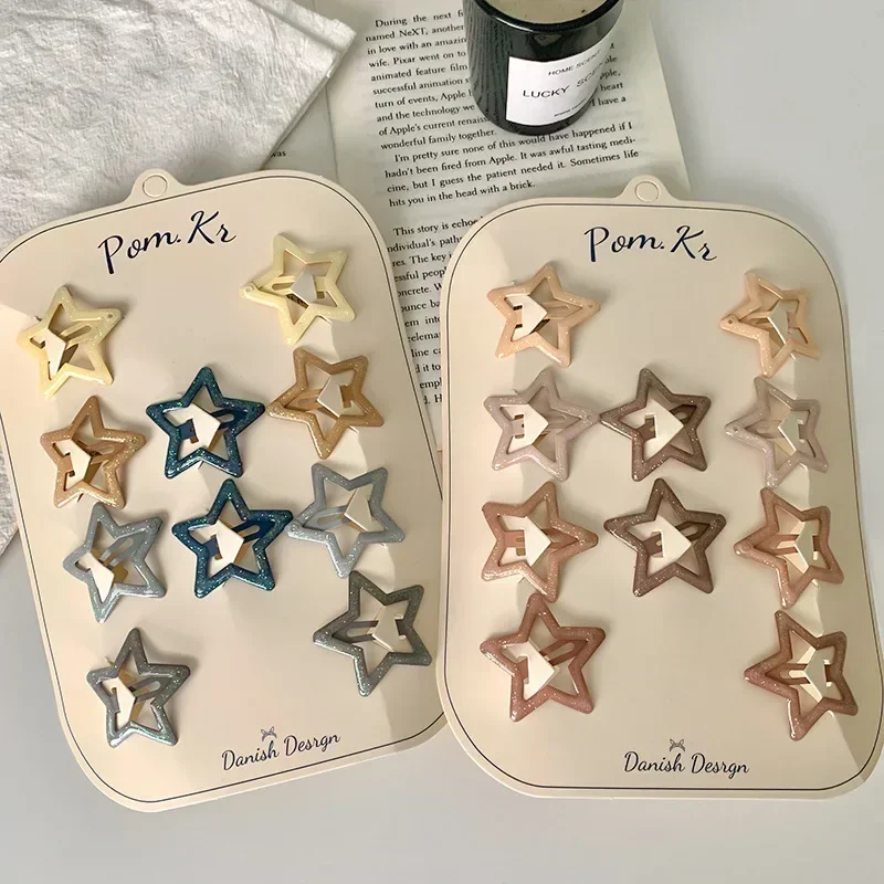 Pinzas para el pelo de estrella con purpurina para bebé