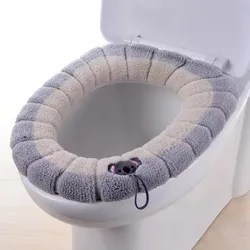 Funda de asiento de inodoro de forro polar lavable para invierno