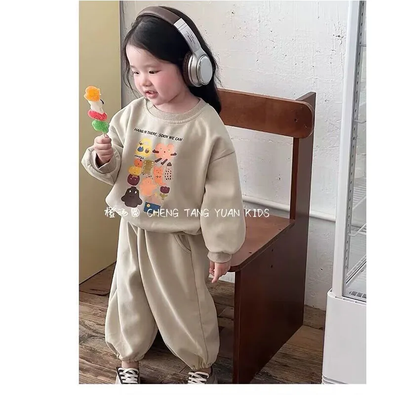 Conjunto de chándal niña de primavera con sudadera estampada - imagen 3