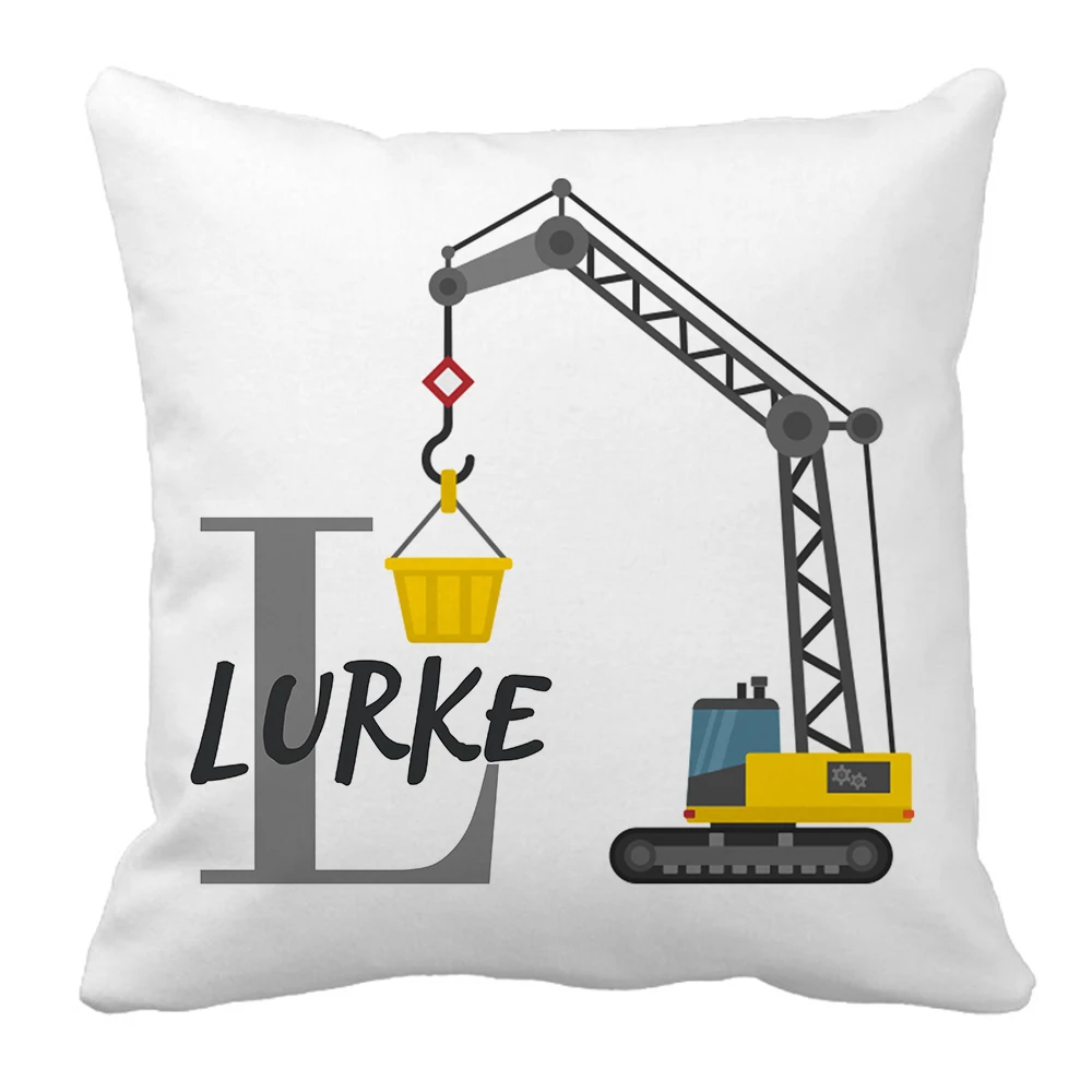LVYZIHO Juego de sábanas cuna grúa construcción nombre personalizado - imagen 5