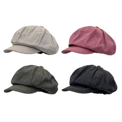 Gorra newsboy para niña en primavera estilo retro liso