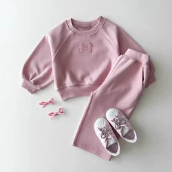 Conjunto sudadera bebé para niña con lazo y estilo dulce