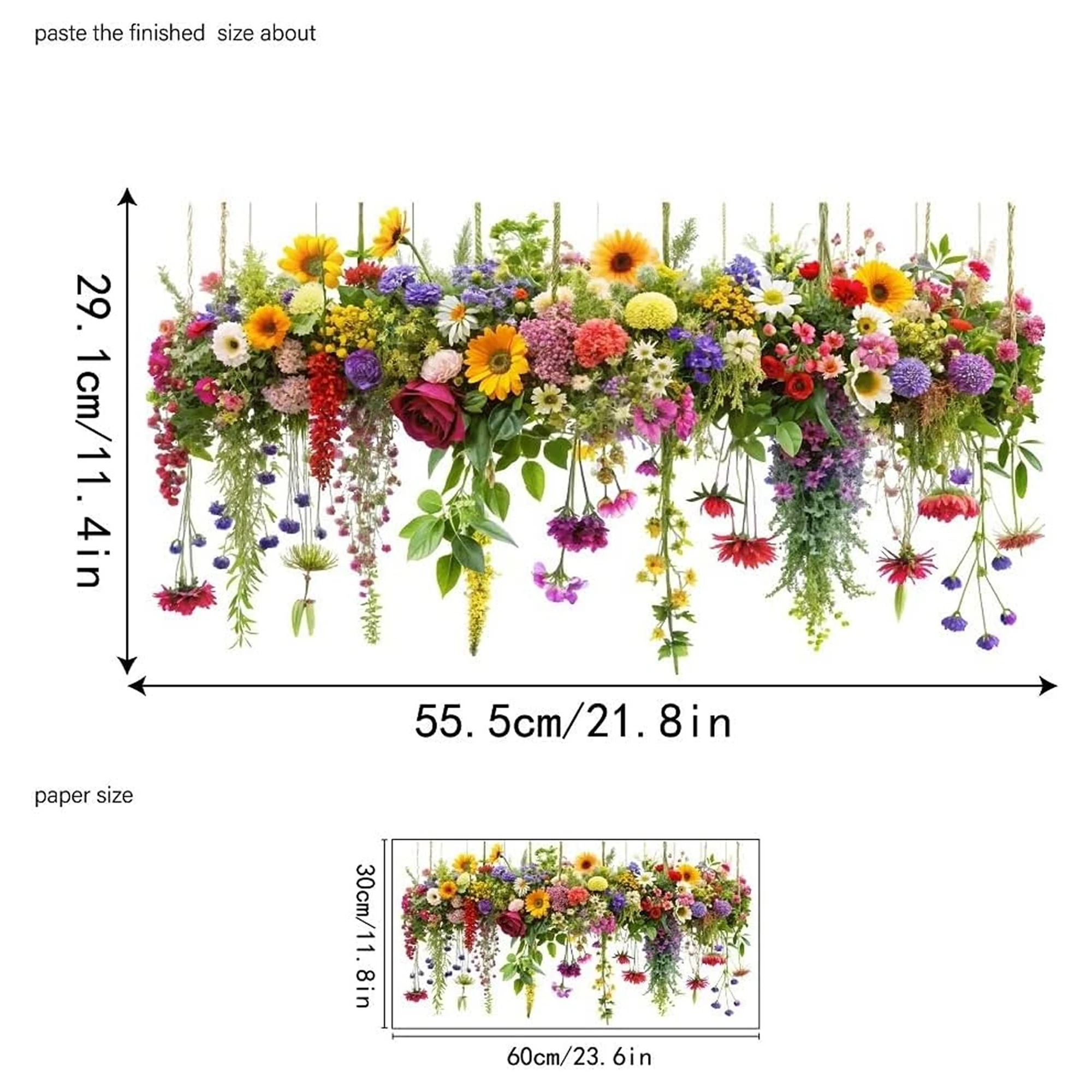 Pegatinas para ventanas reutilizables con flores vibrantes - imagen 5