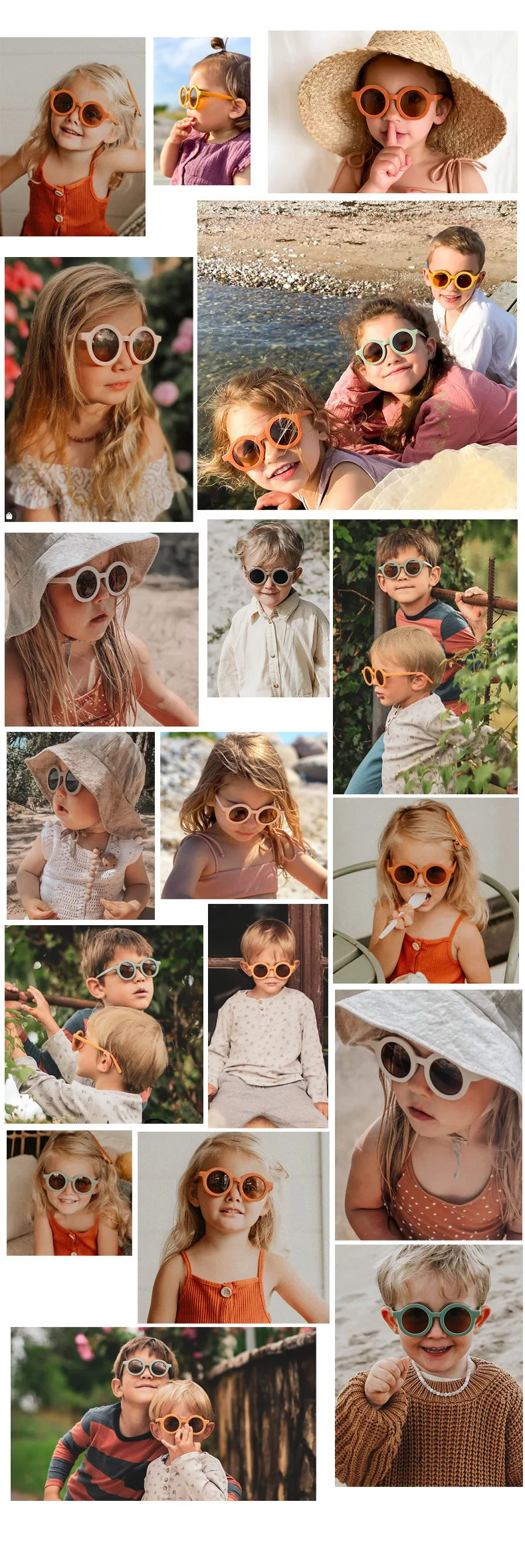 Gafas de sol redondas vintage para bebé con protección UV400