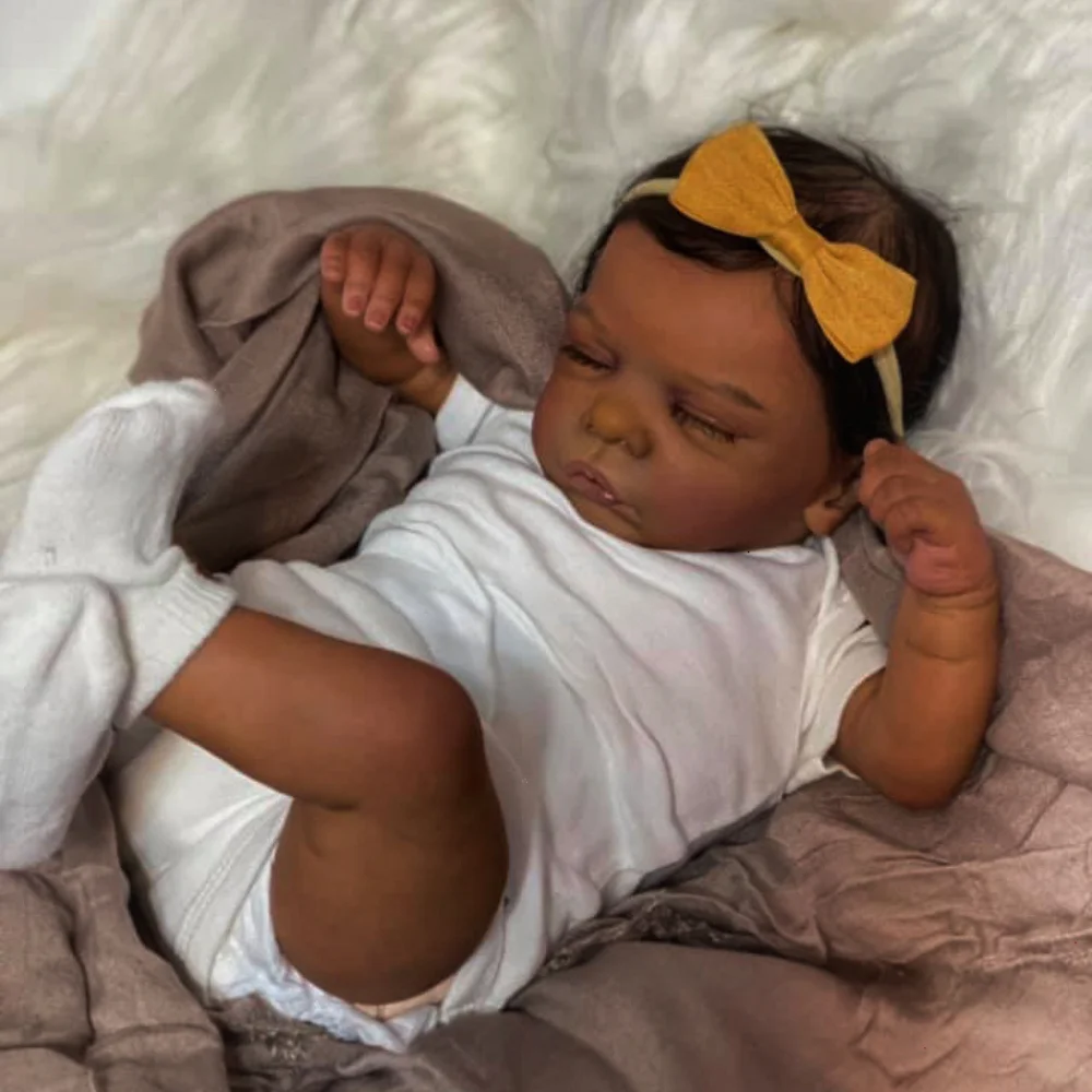 Muñeca Reborn Romy bebé prematuro piel oscura 48CM