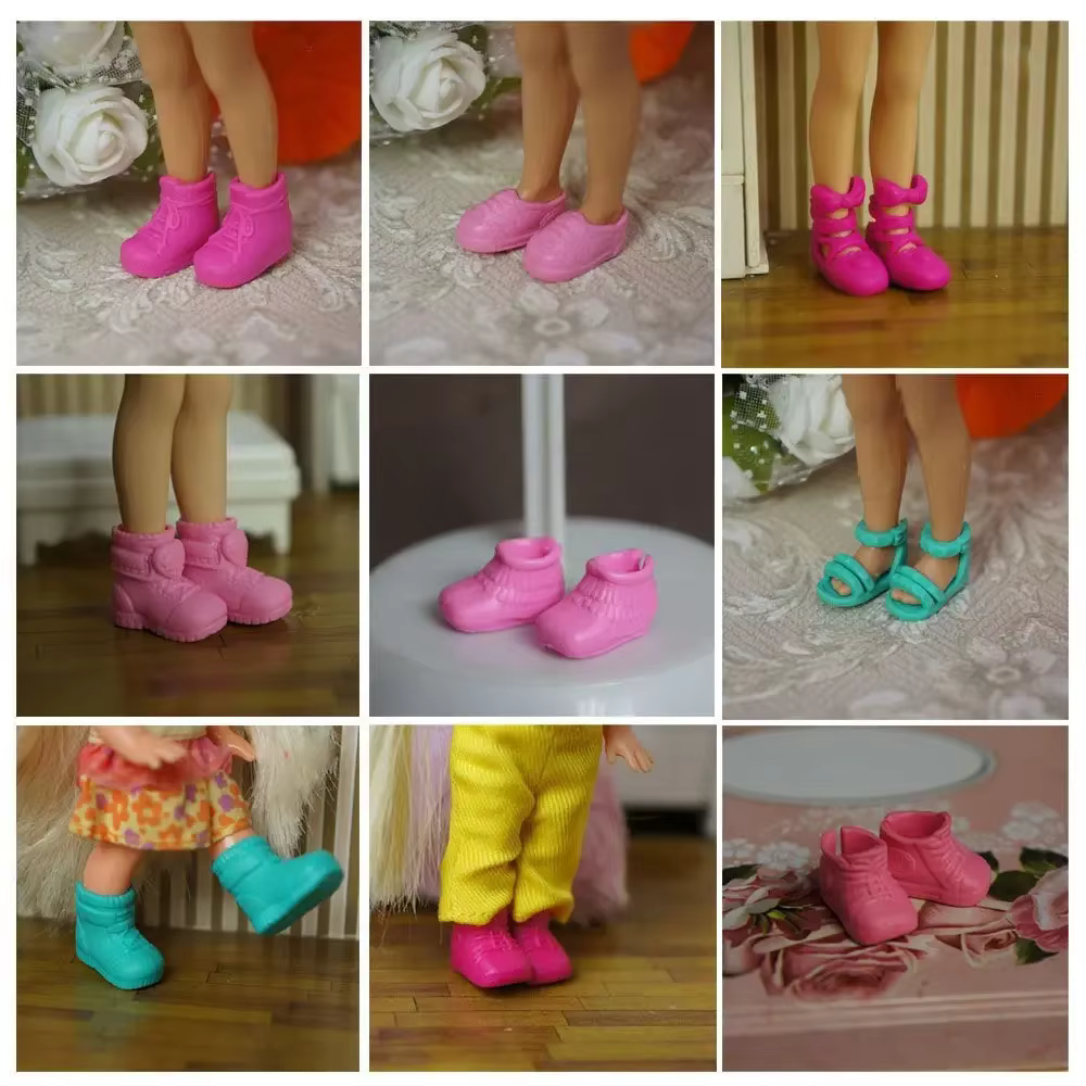 Zapatos de muñeca de tacón alto de plástico coloridos - imagen 5