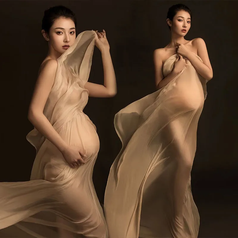 Vestido de seda para maternidad y sesion fotografica - imagen 2