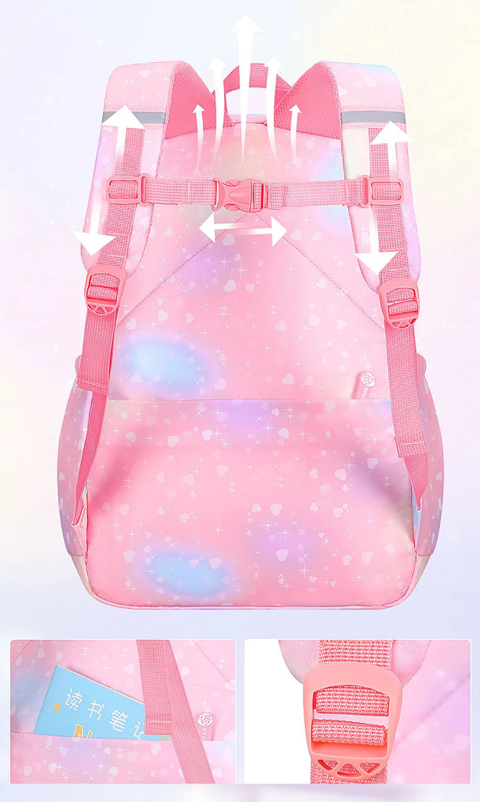 Tejido impermeable mochila escolar niña unicornio
