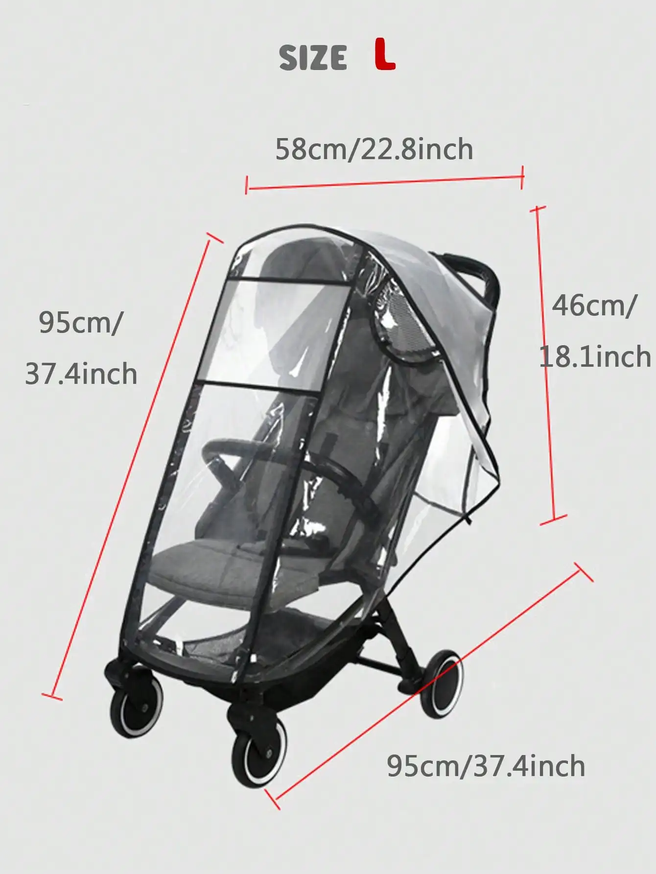 Funda impermeable transparente para cochecito – Resistente al viento - imagen 5