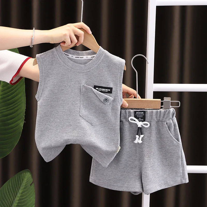 Conjunto chaleco y bermudas para niño – Ropa de verano infantil - imagen 2