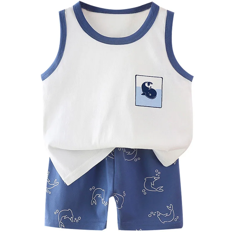 Conjunto chaleco niño de algodón transpirable manga corta verano - imagen 3