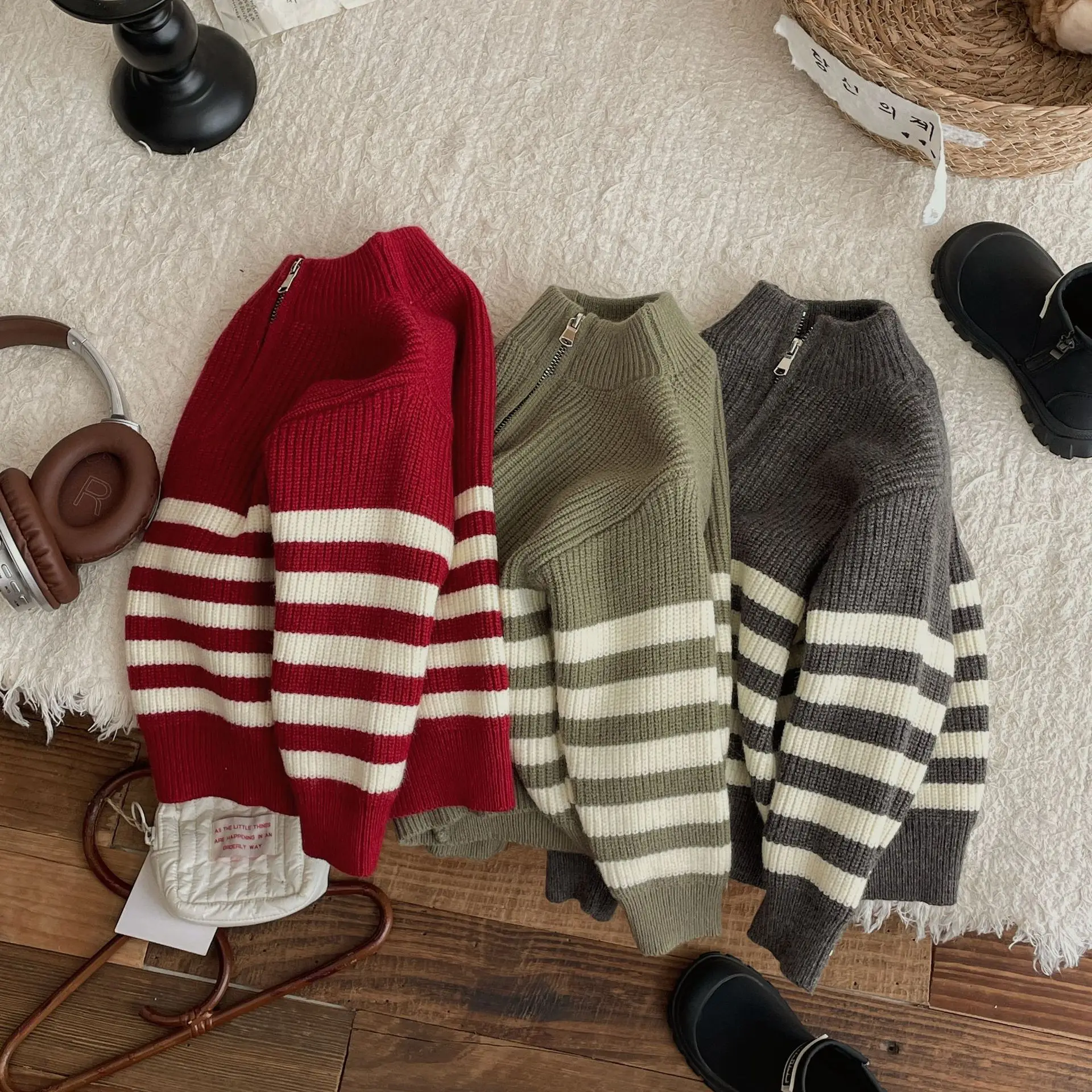 Jersey de rayas manga larga para niños y niñas en otoño - imagen 4