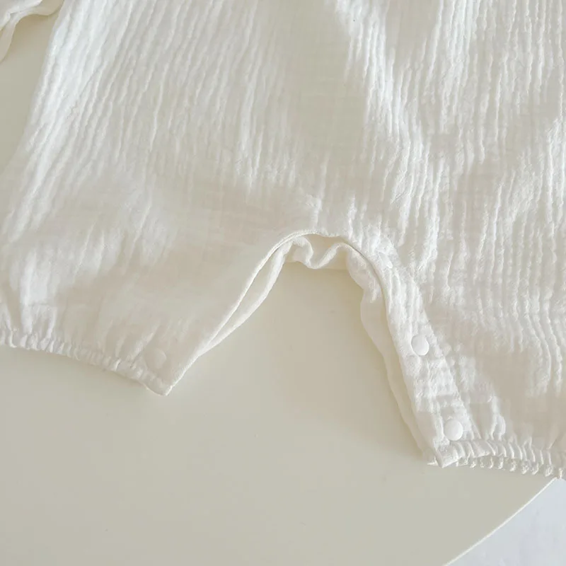 Milangel pelele de oso bebé verano algodón blanco sin mangas - imagen 5