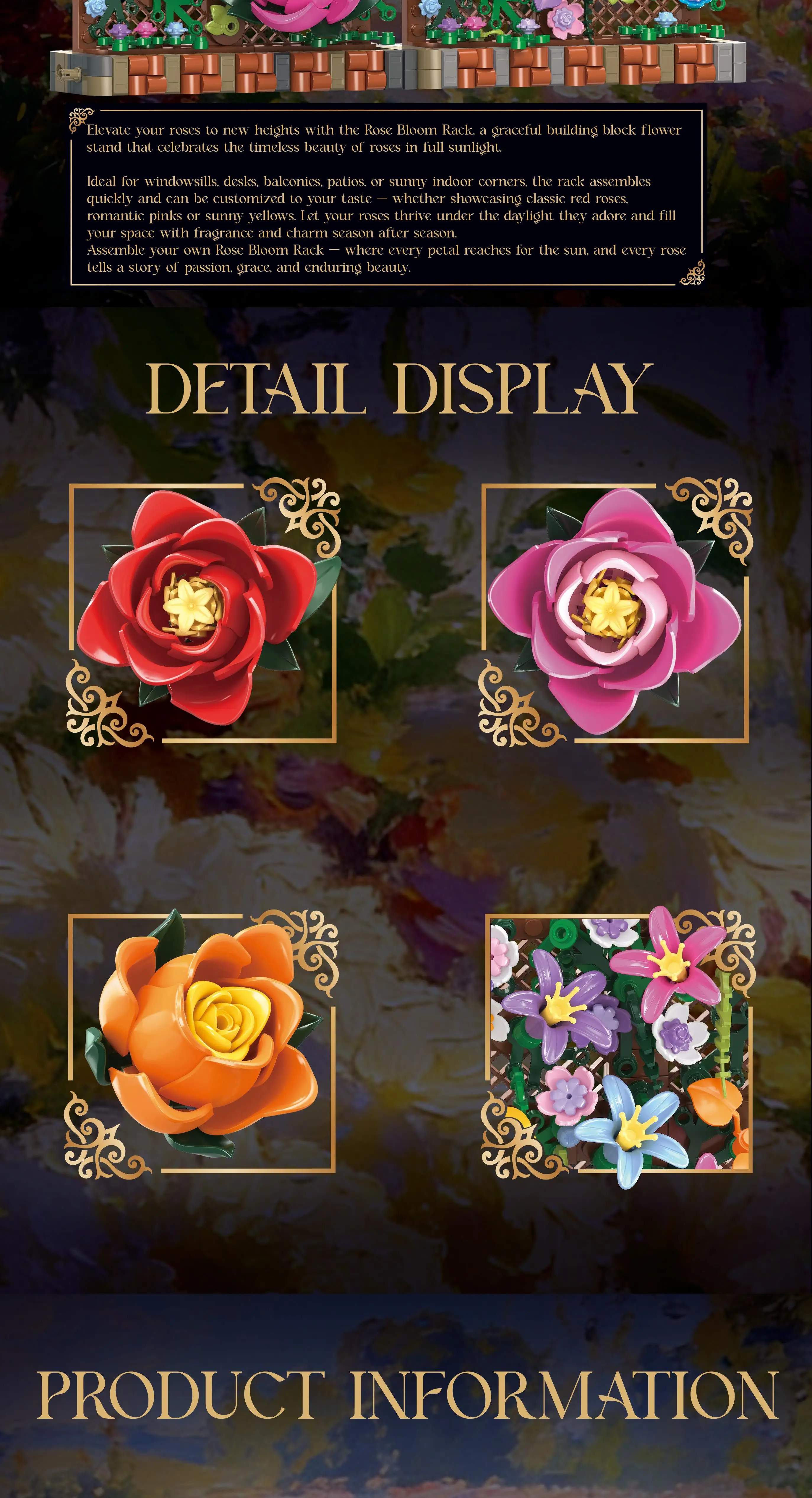 Detalle de flores y paleta de colores