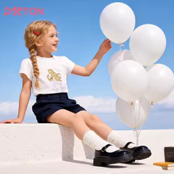 DXTON Camiseta de algodón manga corta niña sirena verano