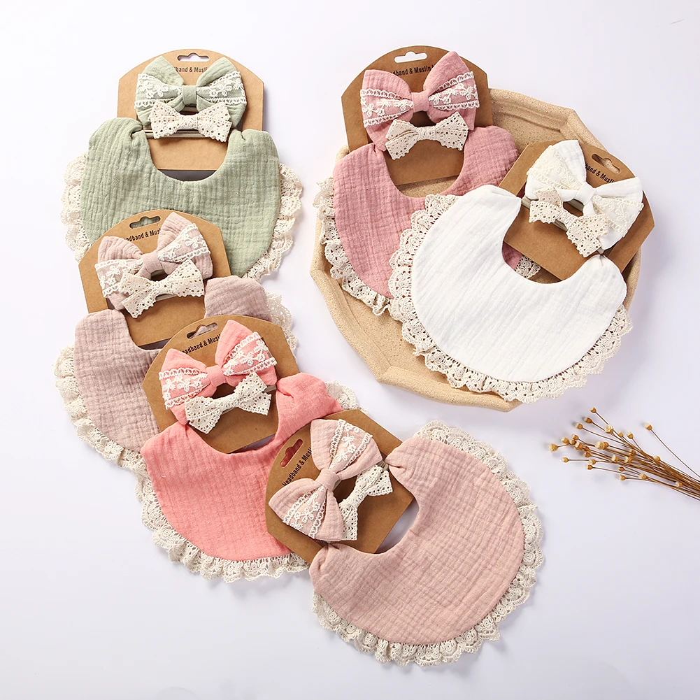 Babero muselina con borlas para bebé – Paño eructar ajustable unisex - imagen 4