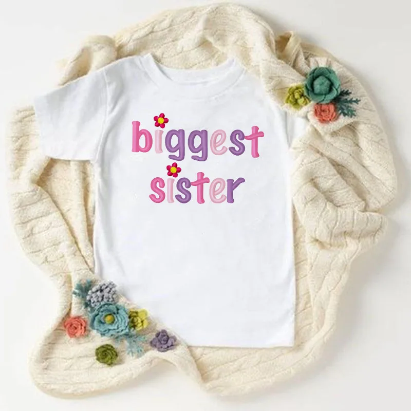 Camisetas a juego de hermanas – Manga corta blanca para niñas - imagen 2
