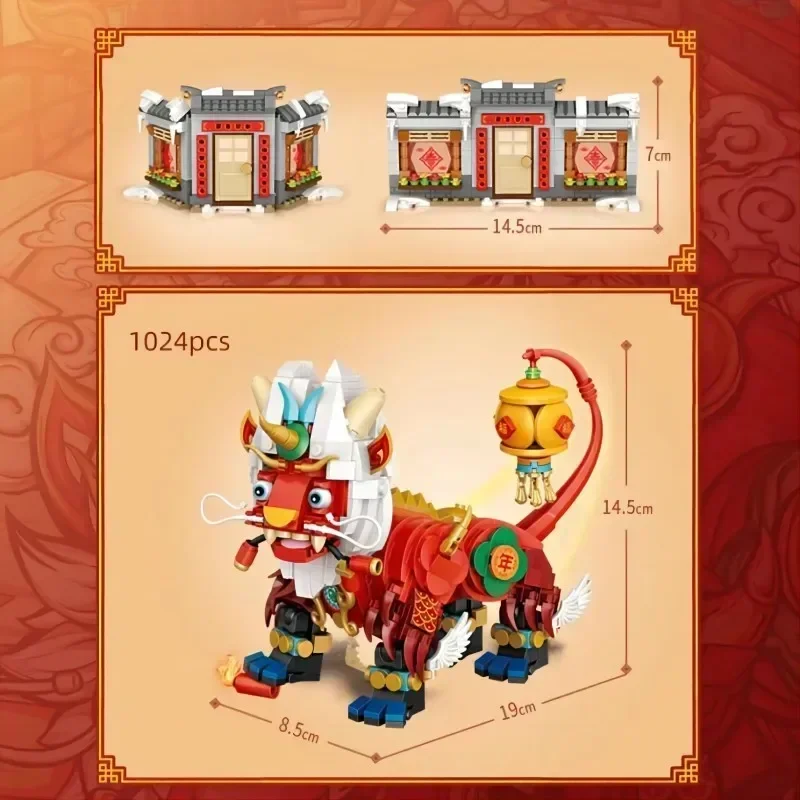 Minibloques de construcción: bestia Nian juguete tradicional china - imagen 5