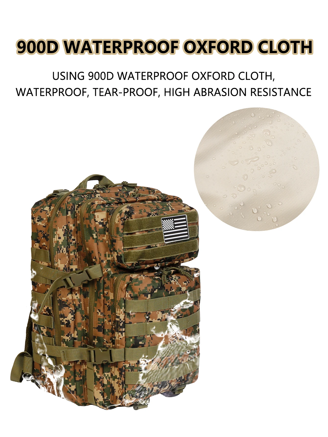 Mochila táctica militar Molle gran capacidad para senderismo - imagen 3