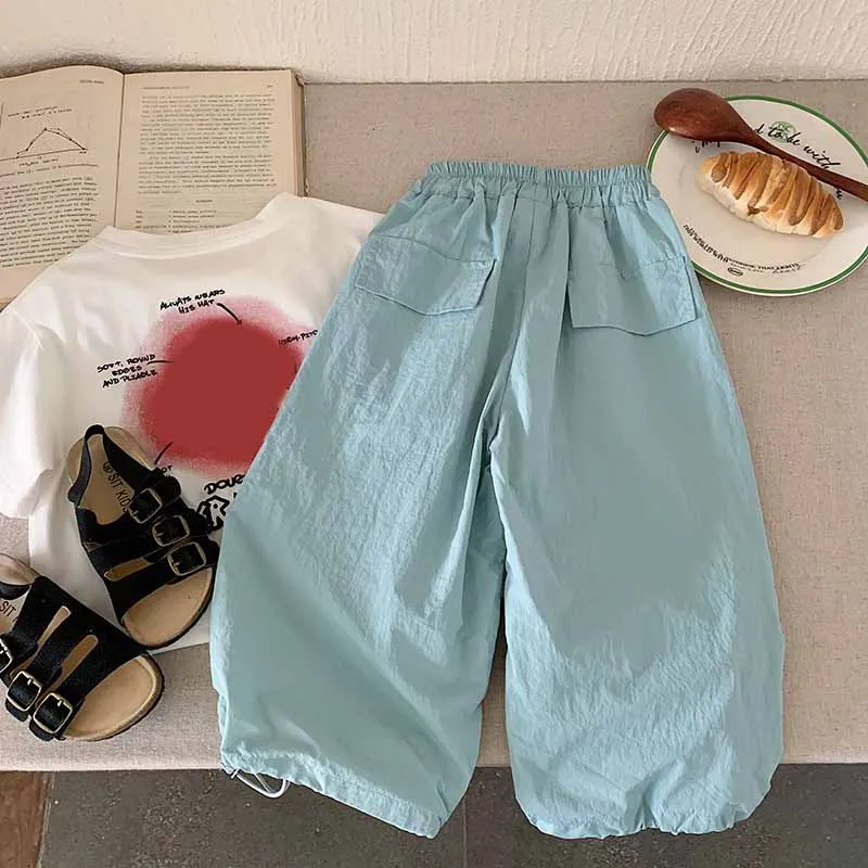 Pantalones de chándal finos para niños de verano sueltos - imagen 4