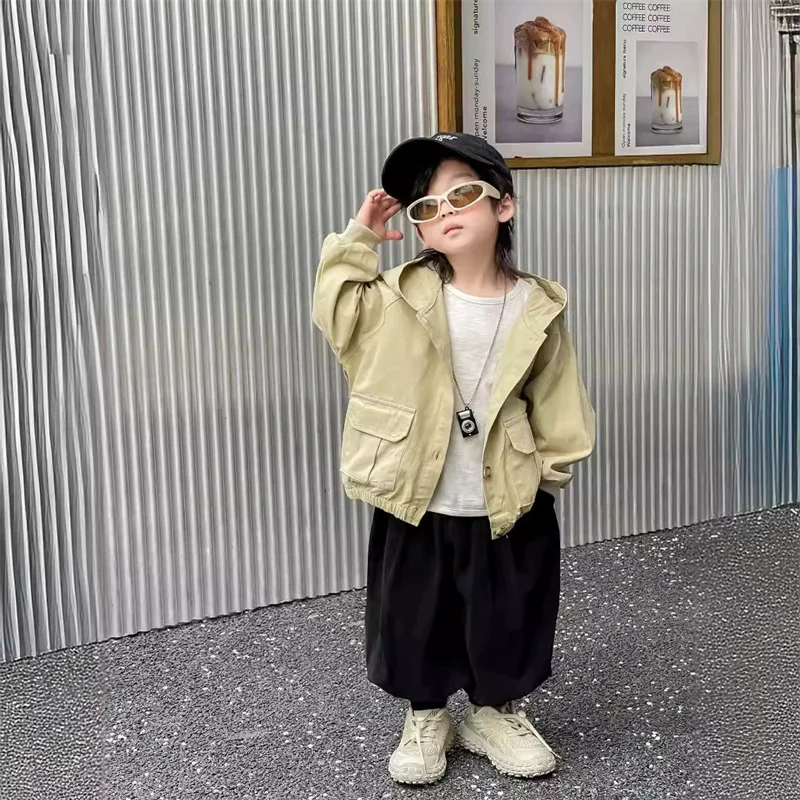 Abrigo primavera niños gabardina con capucha