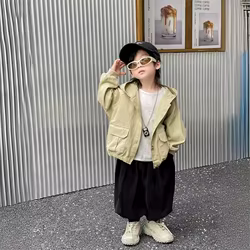 Abrigo primavera niños gabardina con capucha