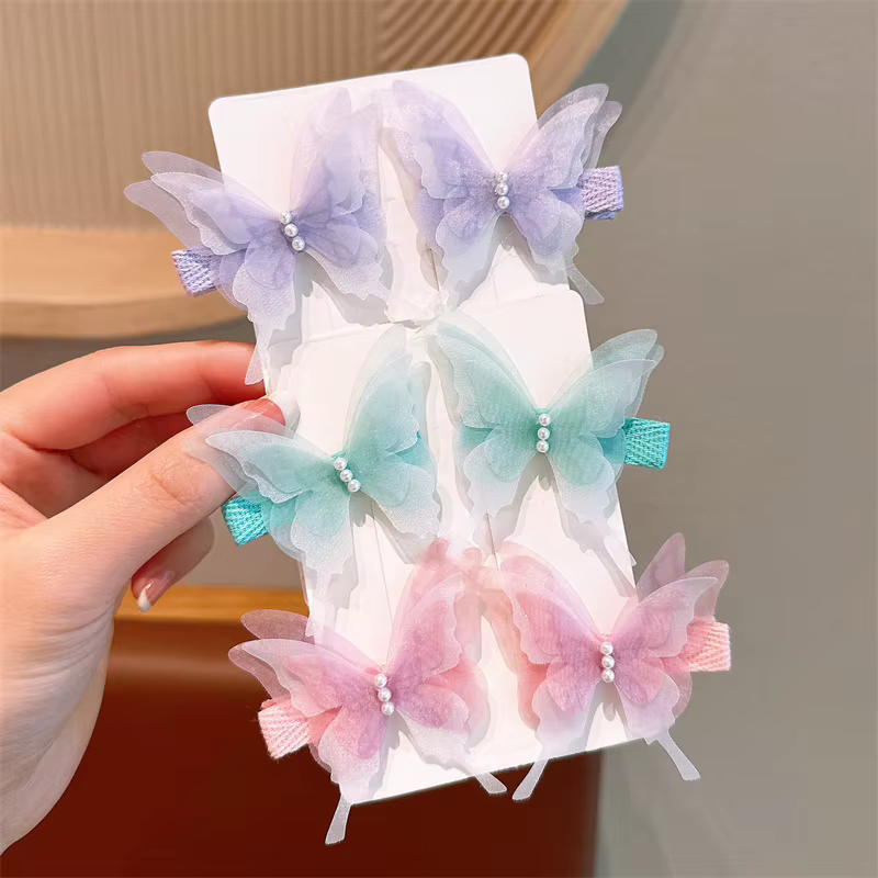 Horquilla mariposa para niñas con clip lateral suave de flequillo - imagen 3