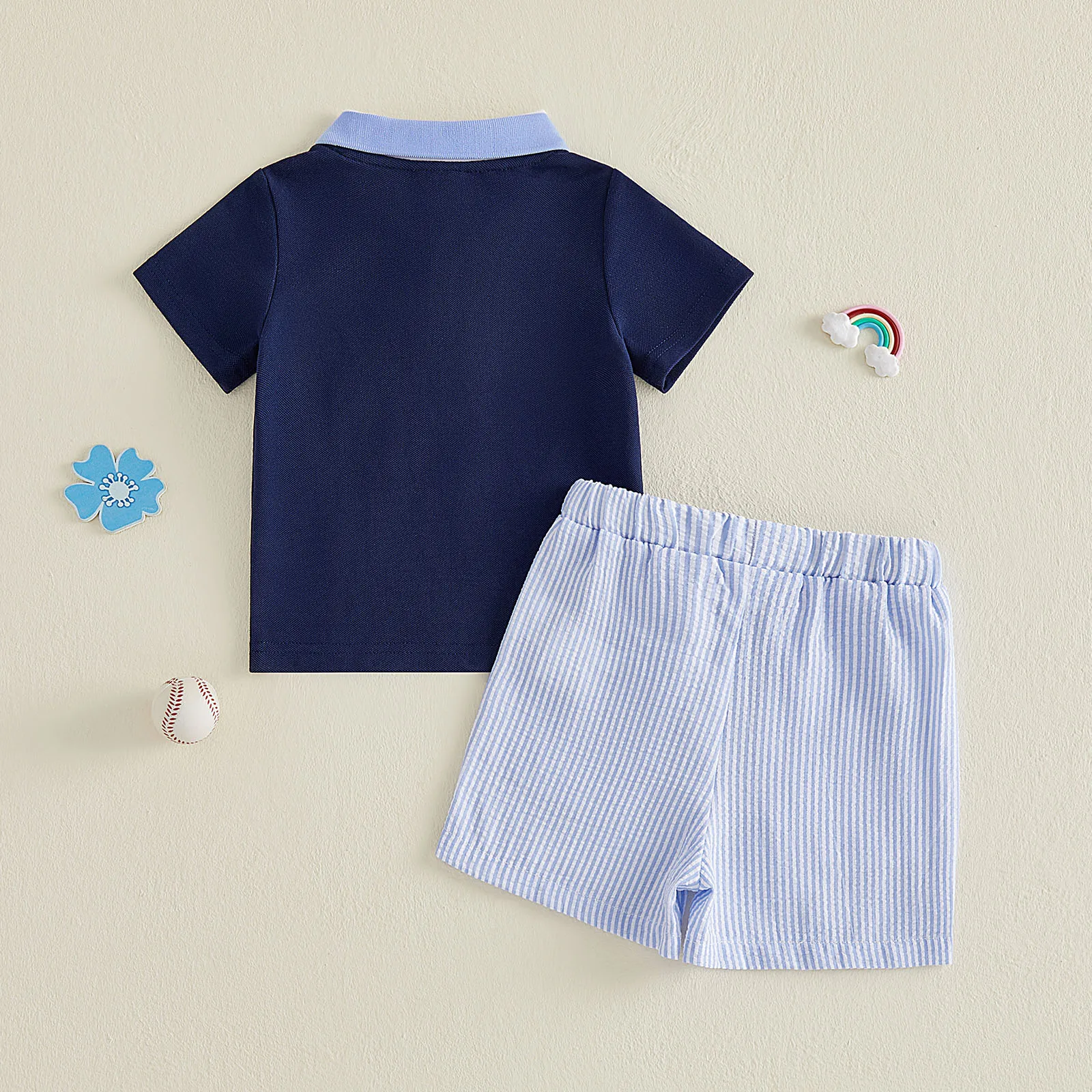 Conjunto de verano para niño: camisa y pantalones cortos a rayas