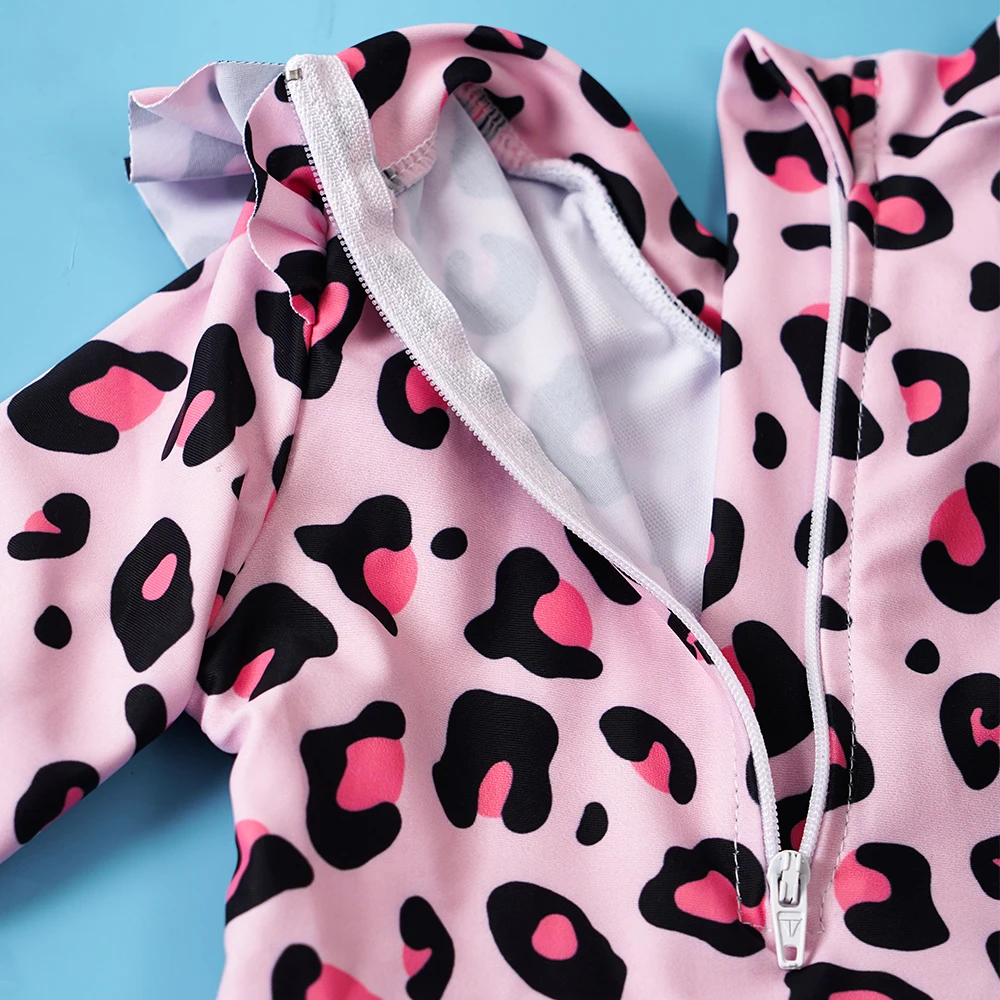 Elinfant Traje de baño manga larga niña sombrero – Bikini verano nadar - imagen 2