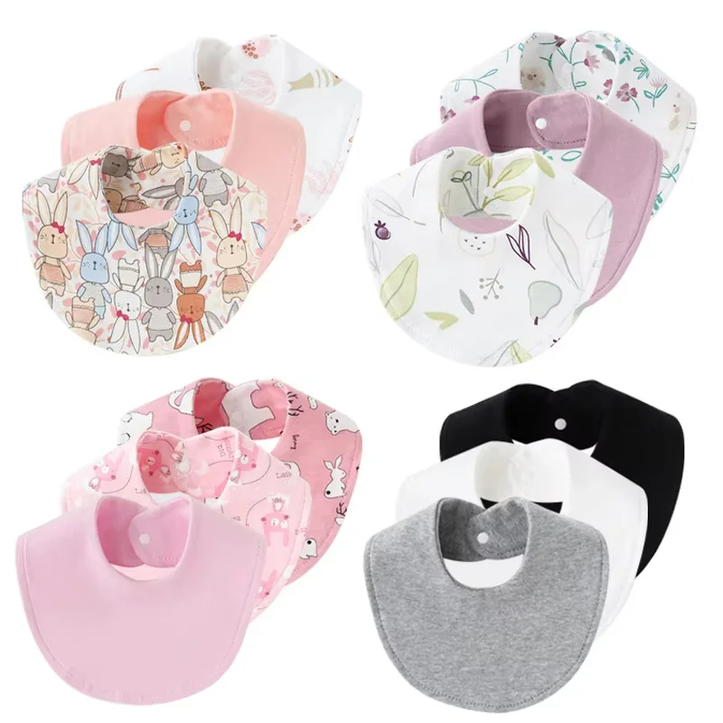 Baberos de algodón para bebés absorbentes con estampado infantil - imagen 5