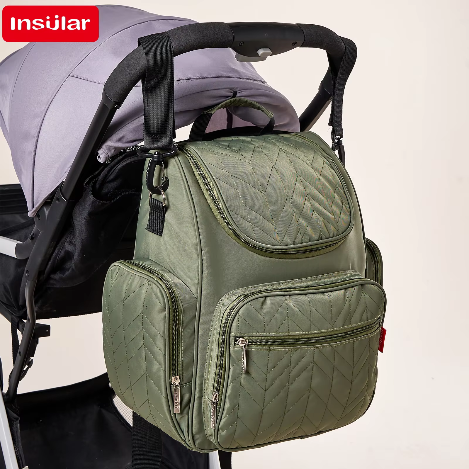 Mochila pañalera impermeable para bebé con cambiador - imagen 4