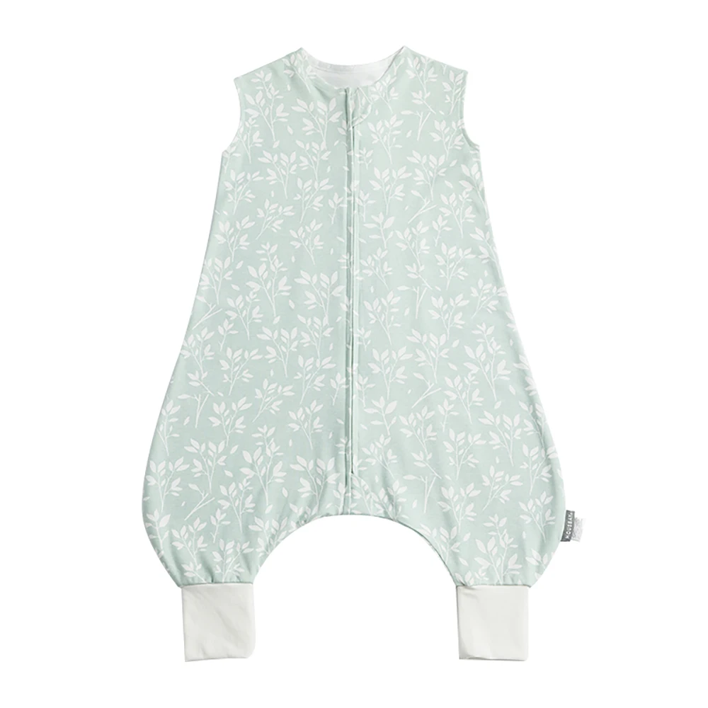 Saco de dormir infantil de algodón fresco con motivo herbal